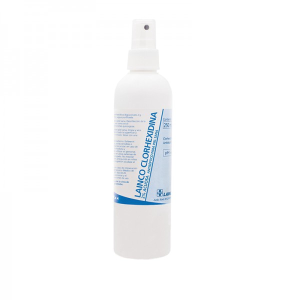 Clorhexidina 2% aquosa em spray de 250 ml: Desinfetante prévio à cirurgia, punção e injeções Clorhexidina 2% aquosa em spray de 250 ml: Desinfetante prévio à cirurgia, punção e injeções